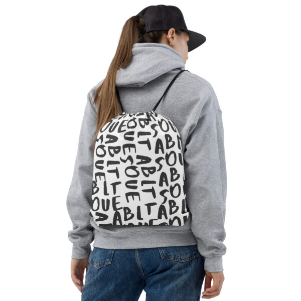 Black and white Absolute Graffiti Drawstring bag